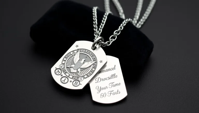 Custom engraved military tag necklace for soldiers and veterans