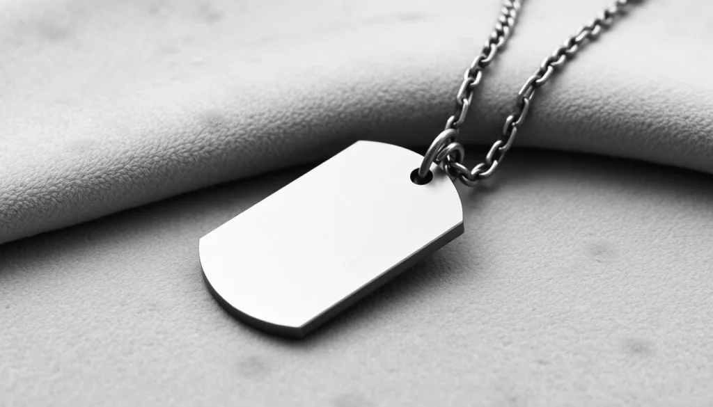 stainless steel army tag necklace