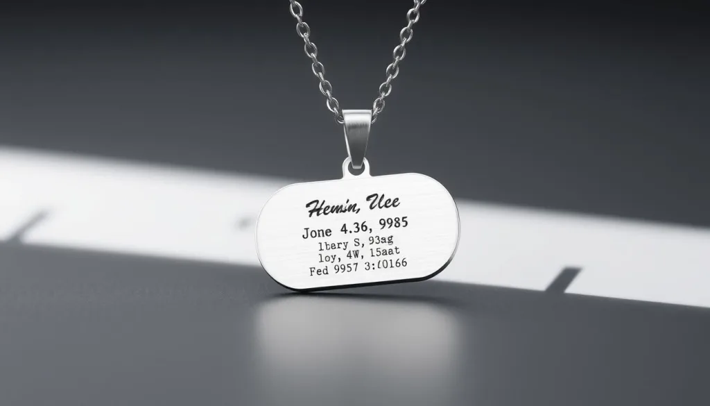 stainless steel military ID necklace