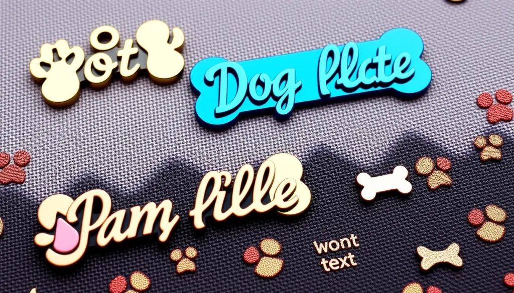 stylish dog name plates