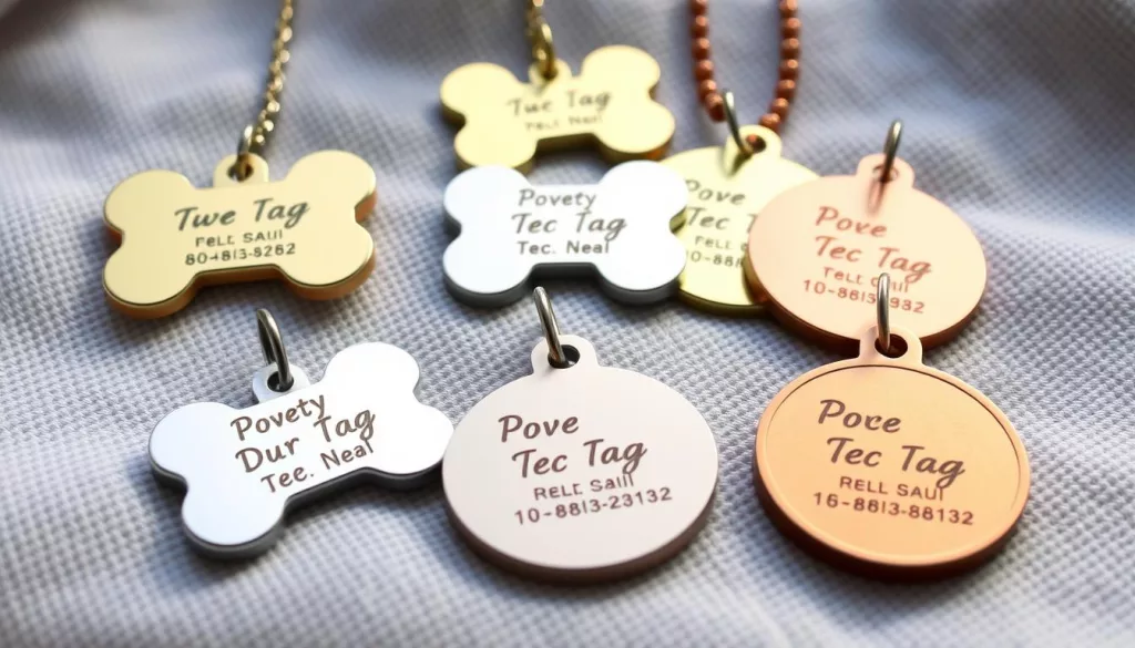 Metal pet tags for dogs and cats