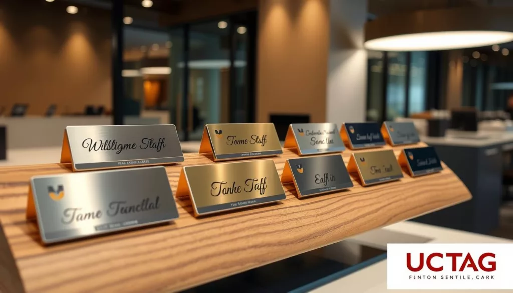 custom metal name tags for staff