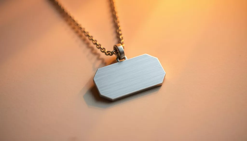 engraved stainless steel necklace