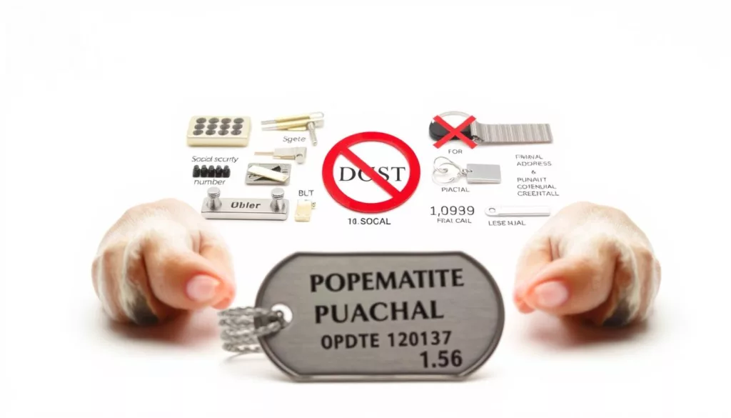 what not to put on dog tag
