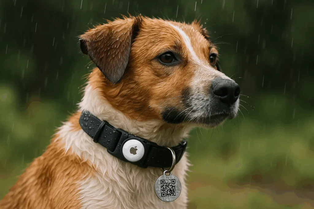 dog waterproof embedded airtag collar qr tag