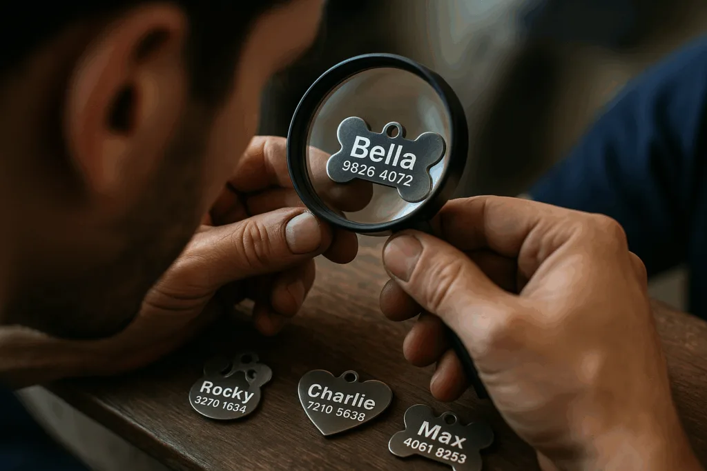 font legibility qc custom dog tags