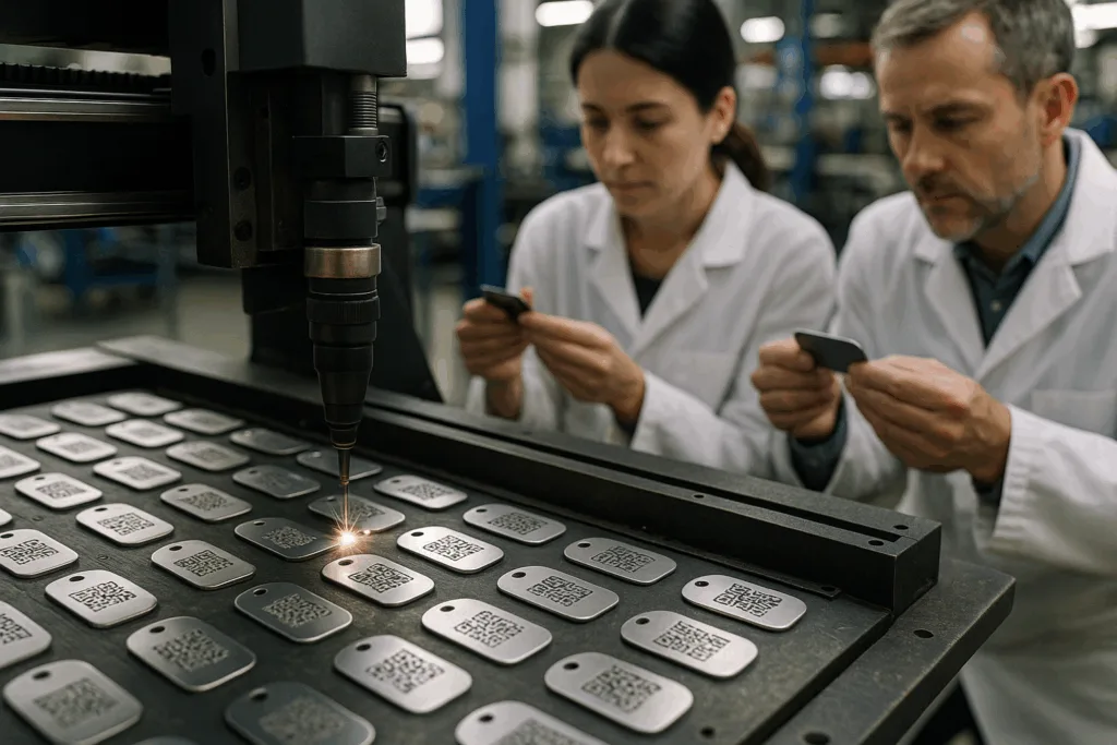 laser engraving qr code dog tags