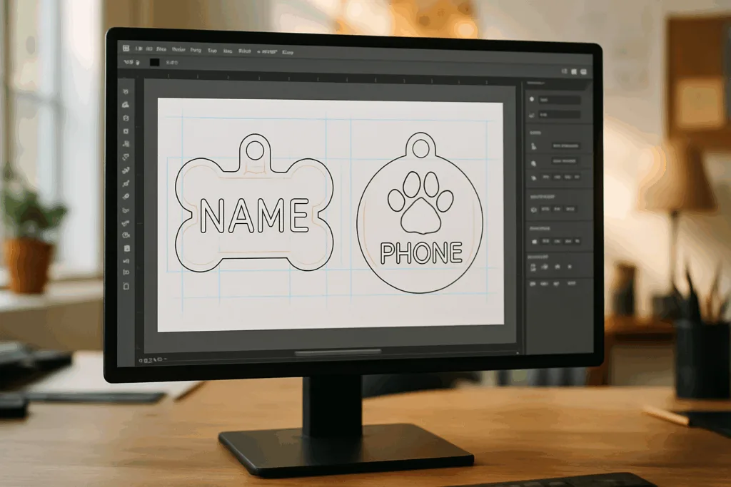 pet tag layout template design