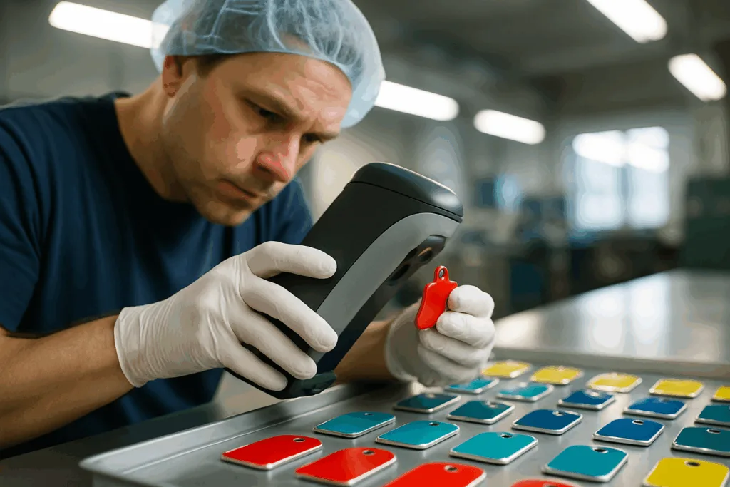 color quality control enamel dog tags