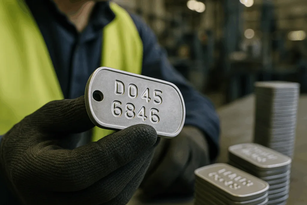 heavy duty dog tag plate inspection