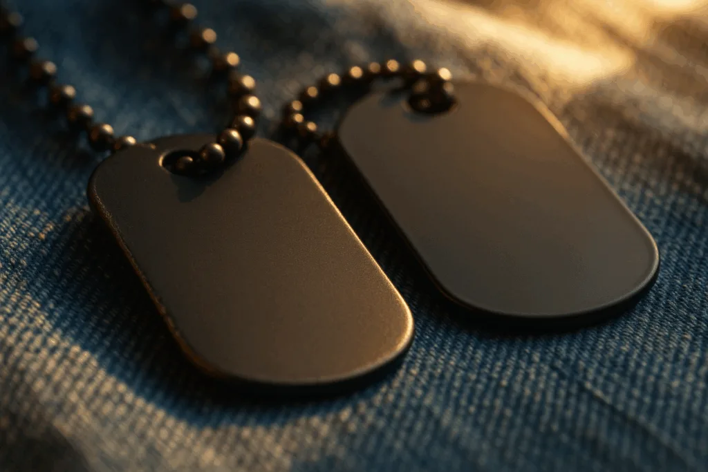 matte black dog tags wear comparison