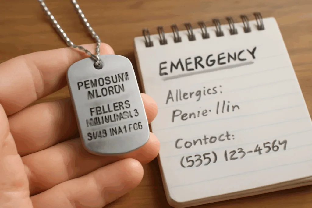 Medical Alert Dog Tags: What to Include & How We Manufacture 1 medical alert dog tag emergency info