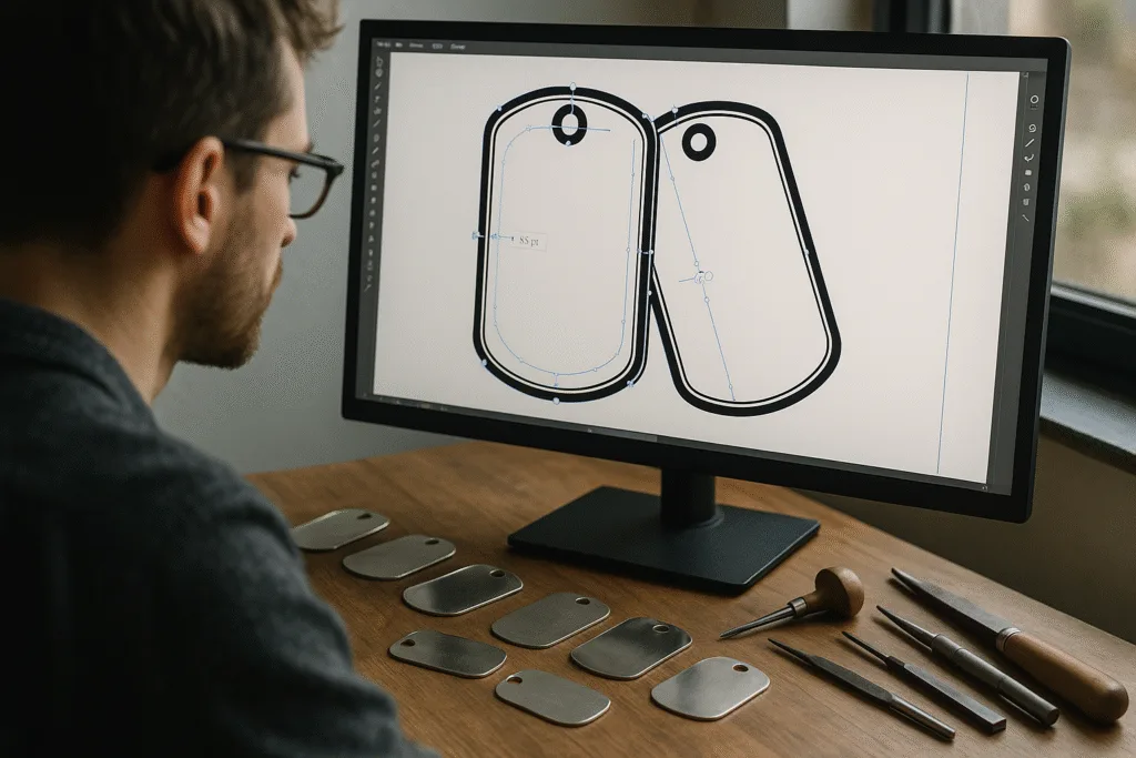 vector artwork quality check for metal dog tags