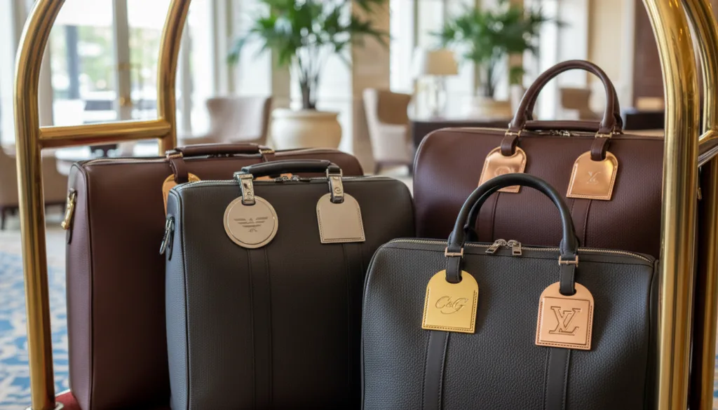 Custom Logo Luggage & Bag Metal Tags — Premium Branding Solution 3 branded metal luggage tags