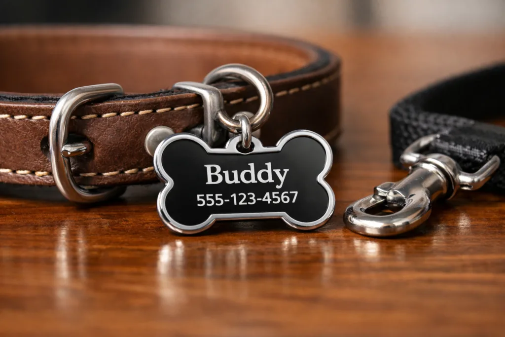 Dog ID Tag vs Microchip: Do You Need Both? 1 dog id tag closeupjpg
