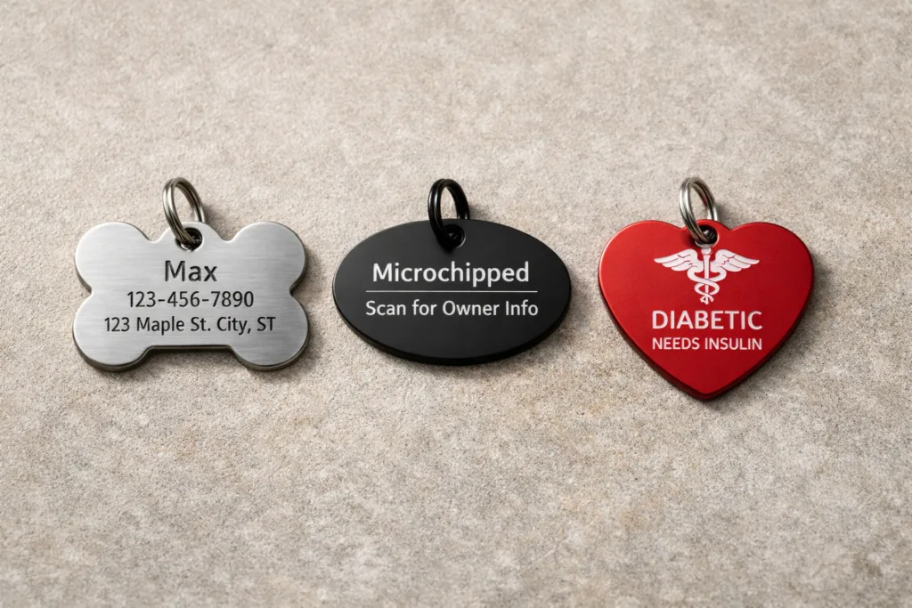 What to Put on a Dog Tag (With Copy-Paste Examples) 2 dog tag template layoutswebp