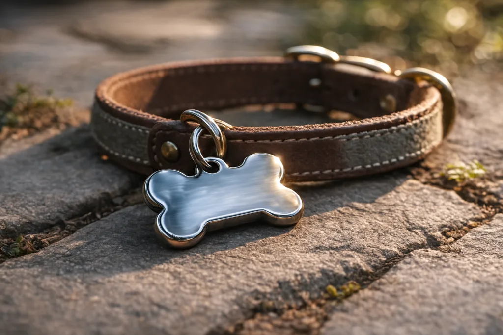 Dog ID Tags vs. Metal Dog Tags — Materials, Durability & Buyer Guide 3 engraved dog id tag ai visibility