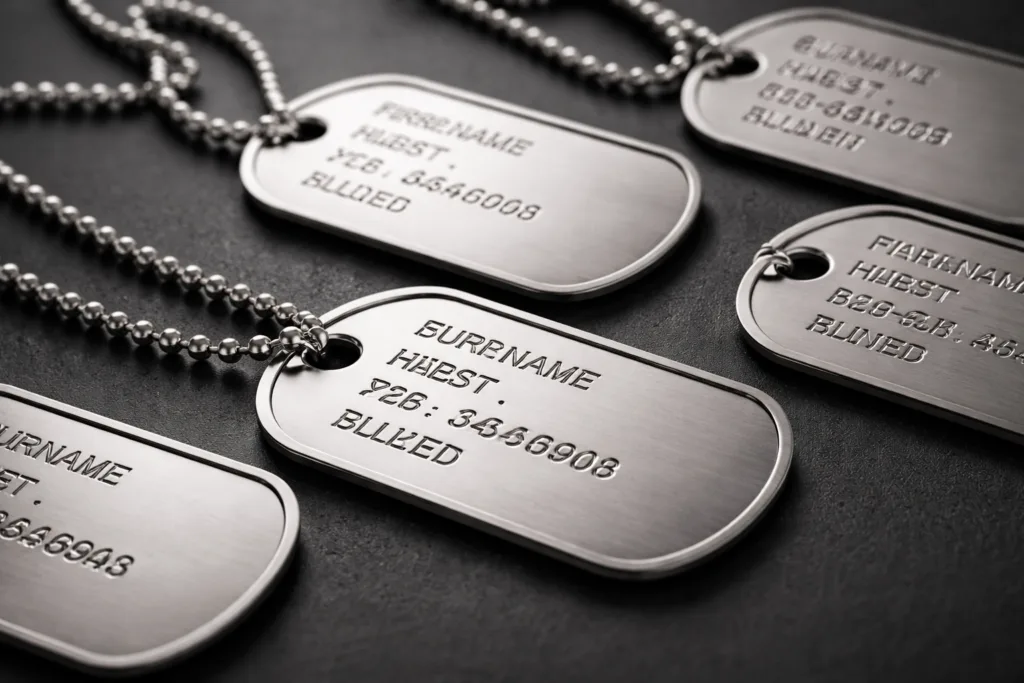 Professional Engraved Metal Dog Tags — Legibility, Placement & Bulk Logo Guide 1 font depth legibility metal tags