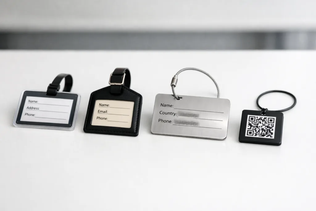 What to Write on a Luggage Tag (Without Sharing Too Much) 3 luggage tag style comparisonjpg