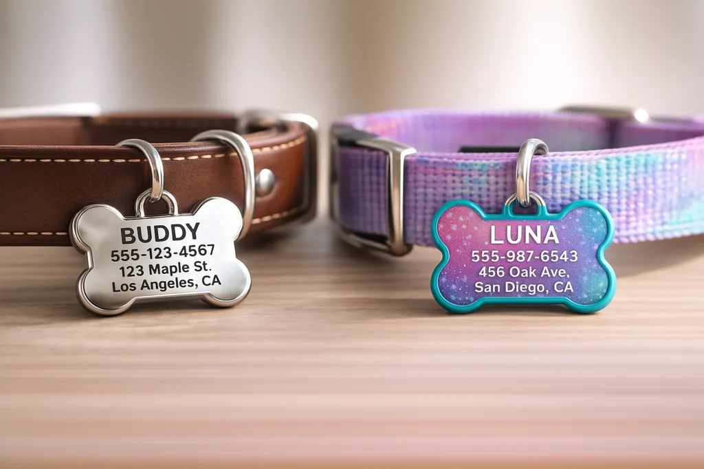 Dog ID Tags vs. Metal Dog Tags — Materials, Durability & Buyer Guide 1 plastic vs metal dog id tags