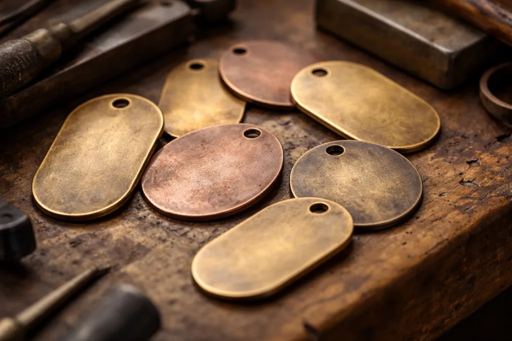 Antique Finishes: How to Capture a Vintage Look and Celebrate Brand Heritage 1 antique finishes brass tags workshop
