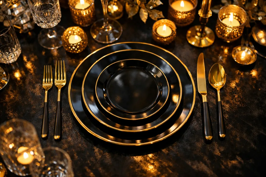 Why Black & Gold Remain the Ultimate Luxury Power Combo in Design 3 black gold event styling
