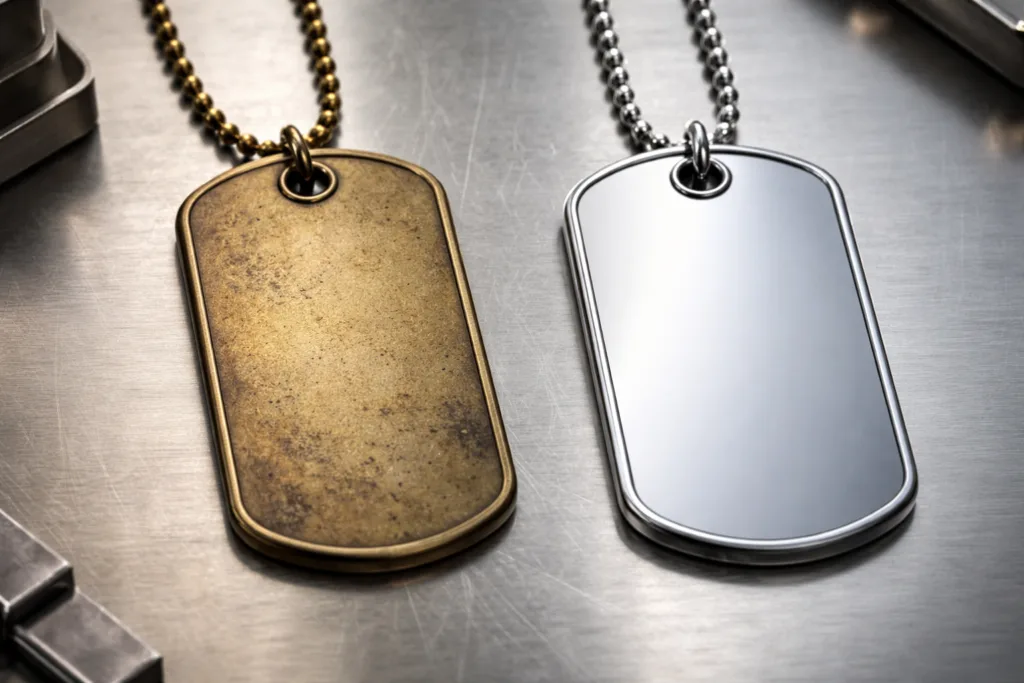 Brass vs. Stainless Steel: Which Pet Tag Metal Lasts Longer and Looks Better? 3 brass stainless dog tag aging