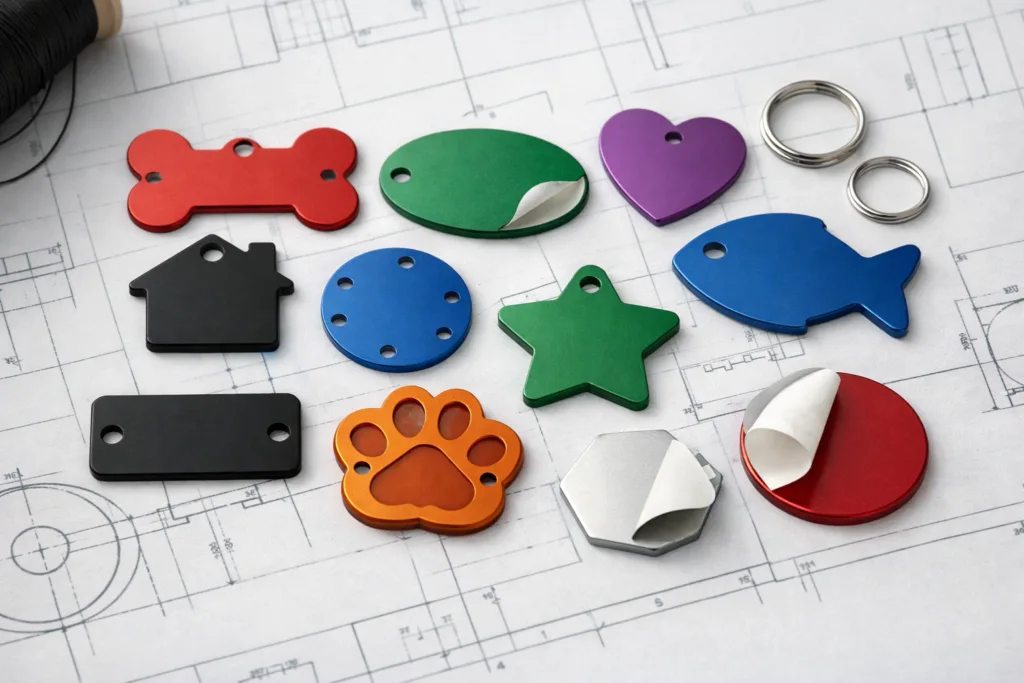 custom anodized aluminum tags attachments