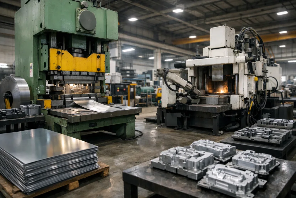 Comparing Die Stamping and Die Casting: Match Your Design Needs with the Right Method 1 die stamping vs die casting comparison scene