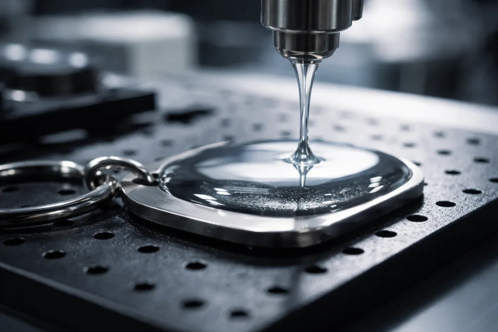 6 Key Factors: The Smart Way to Use Epoxy Domes and Clear Protective Coating for Lasting Durability 1 epoxy dome metal tag application