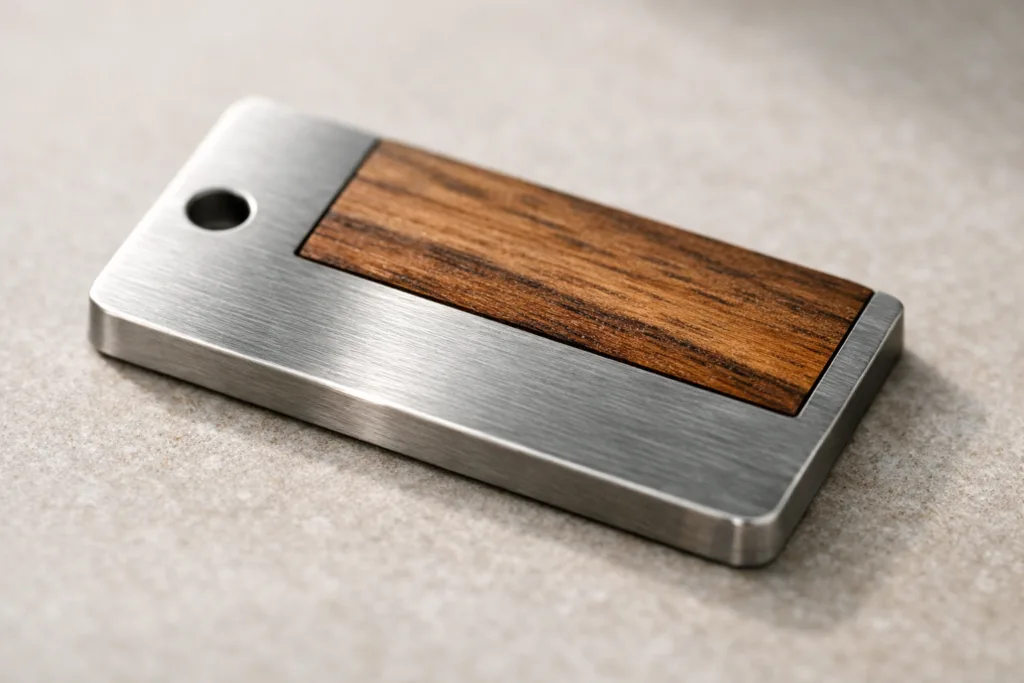 Discover 11 Ways Recycled Metal and Wood Transform Eco-Friendly Brand Tags 3 hybrid eco friendly brand tag closeup