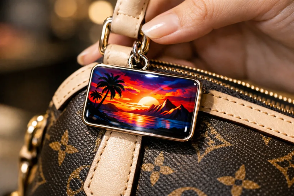 Unlock the Power of Vivid Color: 9 Reasons UV Printing Revolutionizes Custom Metal Branding 3 luxury retail uv metal logo tag