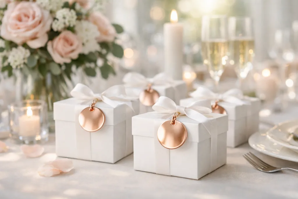 7 Stylish Reasons Rose Gold Plating Is Dominating Wedding and Jewelry Tags 3 rose gold wedding favor tags