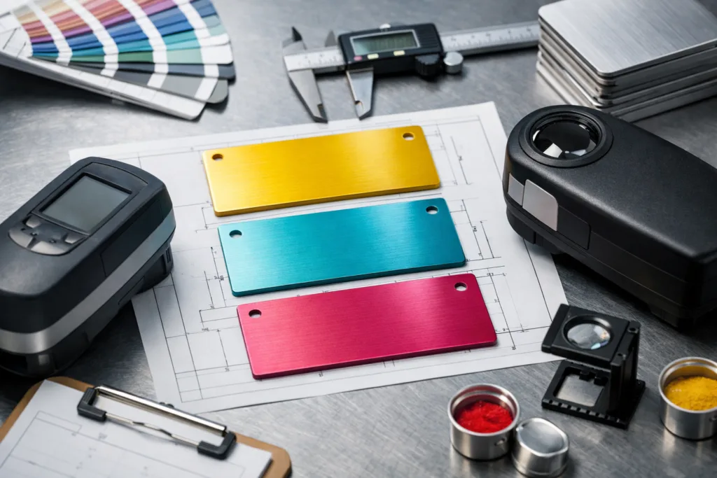 The Secret to Pantone Matching: 7 Steps for Brilliant Brand Colors on Metal 2 sample testing pantone metal