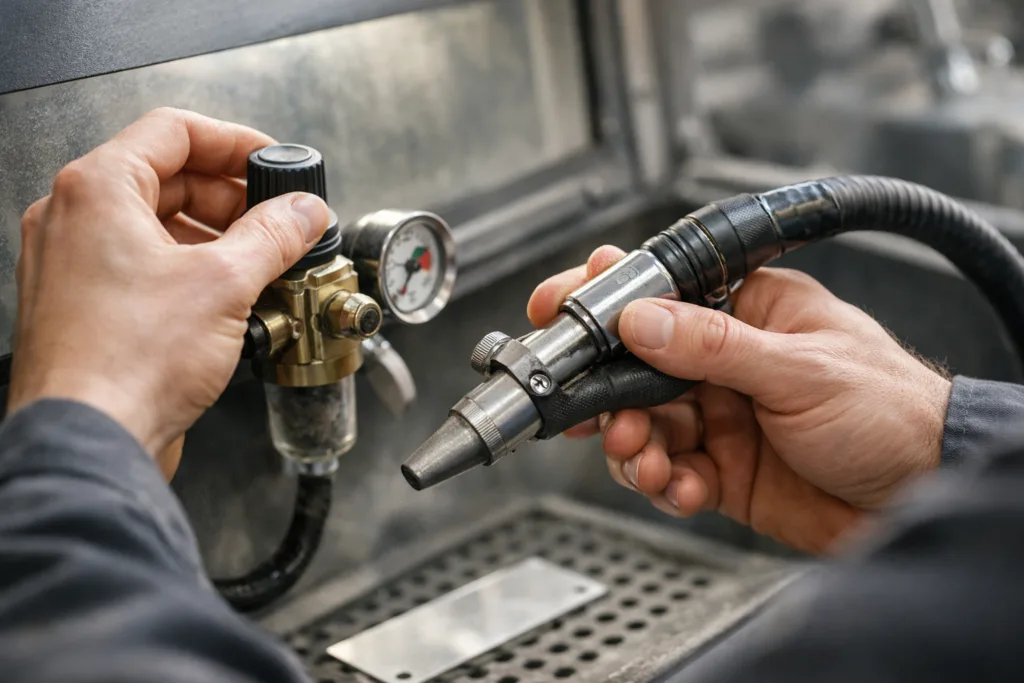 Sandblasting for Modern Matte Metal: Top-Quality Contrasts in Design & Production 2 sandblasting technique aluminum nameplate