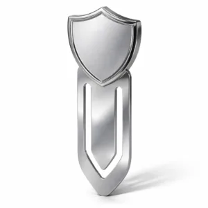 Bookmark Tags 7 This bookmark tag features a durable brushed stainless steel body with a high-gloss mirror polished finish and slightly beveled edges for a modern look. The blank emblem design offers a refined touch while maintaining a minimalist aesthetic—perfect for high-end stationery collections.