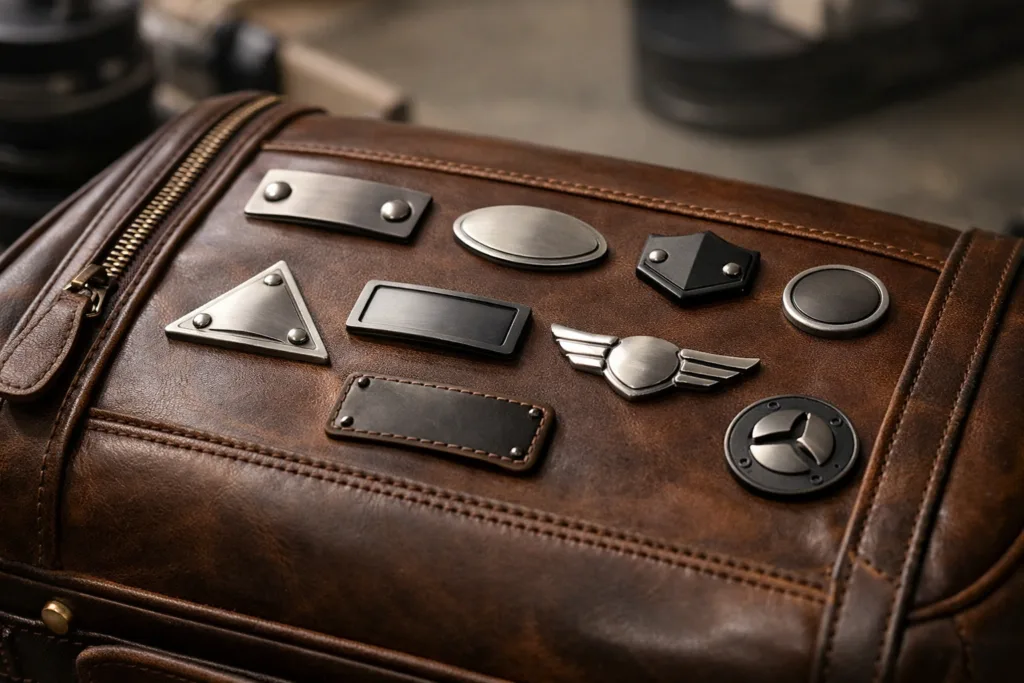 7 Advantages Zinc Alloy Tags Bring to Custom 3D Logo Designs 3 zinc alloy logo tags luggage display