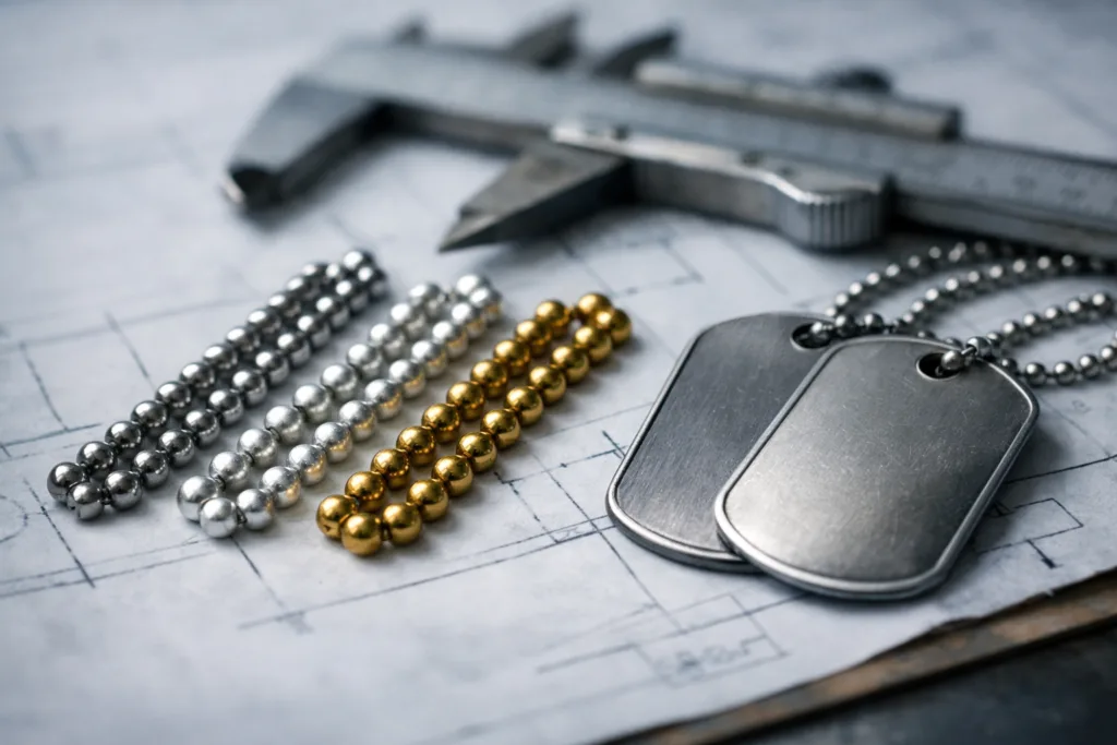 How to Choose the Right Ball Chains for Dog Tags: Sizes, Materials, and Strength Trade-Offs 2 ball chain materials comparison