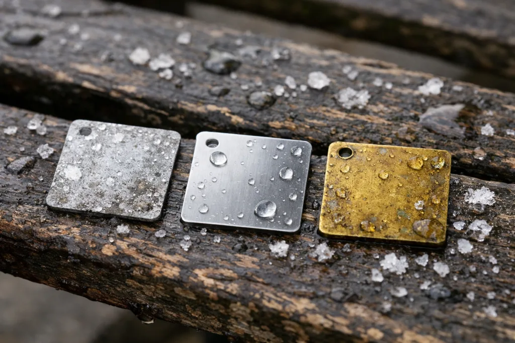 How Salt Spray Testing Secures Durable Marine & Outdoor Tags: Engineer’s Guide to Corrosion Resistance 2 materials comparison outdoor tags