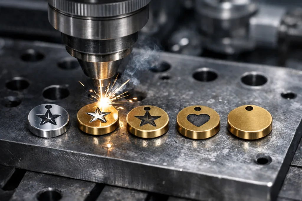 Tiny 8mm Charms: The Ultimate Guide to Durable Mini Metal Tags for Bracelets & Bikinis 2 engraving stamping 8mm metal tags