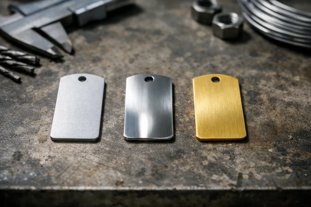 Should You Pay for a Pre-Production Sample? Key Strategies for Metal Tag Buyers & Engineers 2 metal tag material comparison