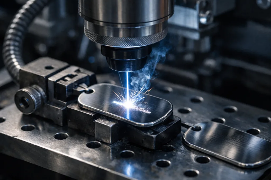 Engraved Dog Tags vs Printed: The Ultimate Durability & Selection Guide 2 laser engraved dog tags manufacturing