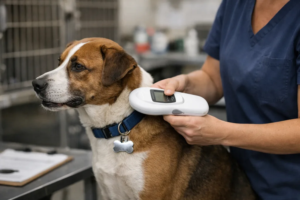 Dog Tags or Microchips? The Unbiased Guide to Pet Safety, Tracking, and Durable ID Solutions 3 shelter staff scanning microchip