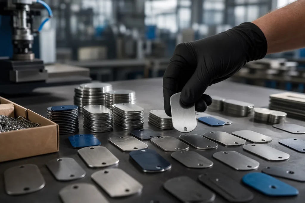 bulk dog tags production inspection