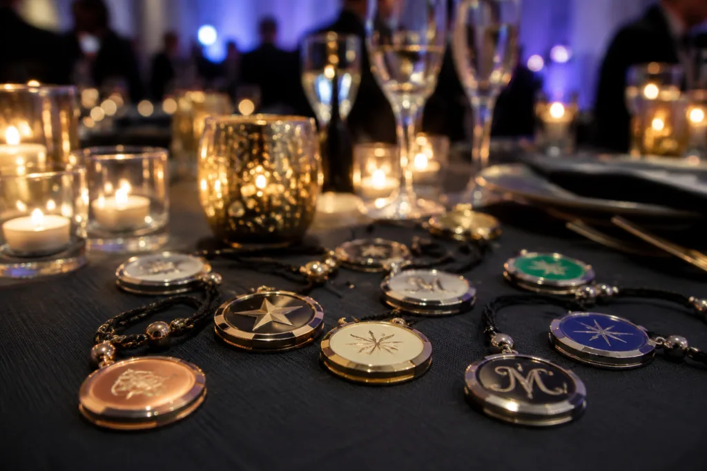 Elevate Every Toast: The Expert Guide to Custom-Branded Champagne Charms 3 champagne charms corporate gala