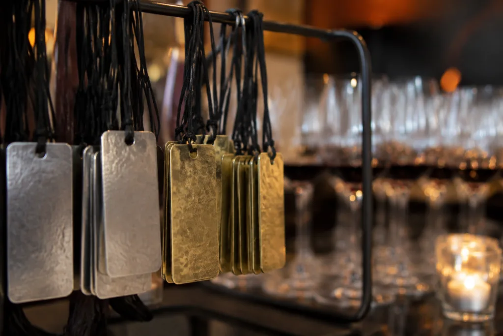custom tags reusable tickets wine entry