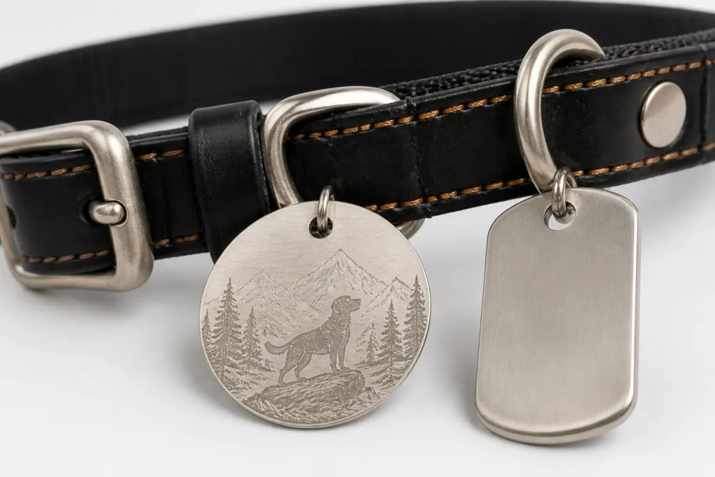 Collar Tags vs Hanging Dog Tags: The Practical Guide to Choosing for Comfort, Security, and Branding 1 dog collar tags flat hanging comparison