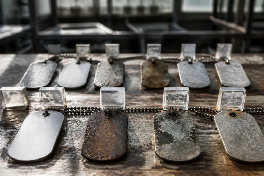 How to Choose the Perfect Dog Tag Dimensions, Shapes & Specs for Every Application 3 dog tag durability testing bay