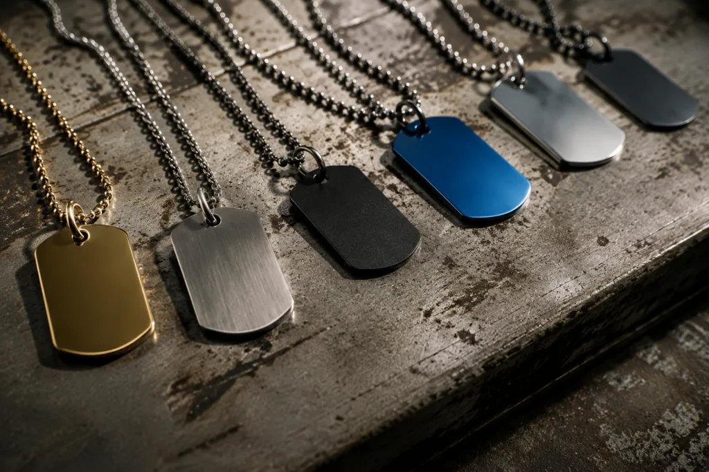 dog tag necklace assortment