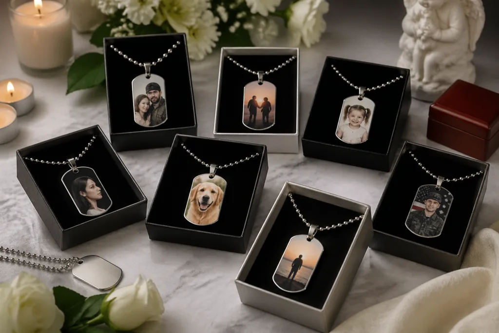 ordering finished photo dog tags